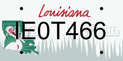 IE0T466 Louisiana License Plate