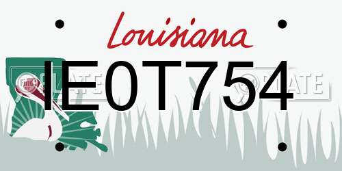 IE0T754 Louisiana License Plate
