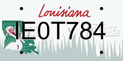 IE0T784 Louisiana License Plate