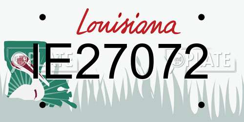 IE27072 Louisiana License Plate