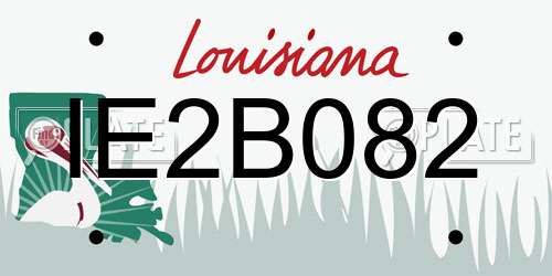 IE2B082 Louisiana License Plate