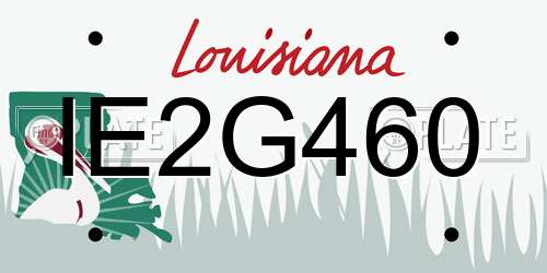 IE2G460 Louisiana License Plate