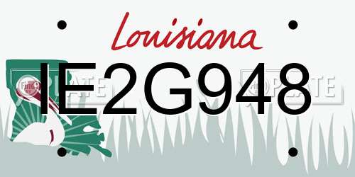 IE2G948 Louisiana License Plate