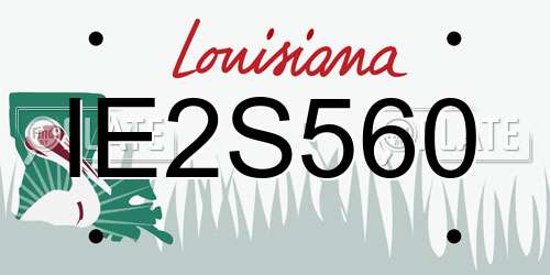 IE2S560 Louisiana License Plate