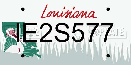 IE2S577 Louisiana License Plate