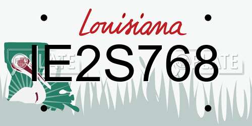 IE2S768 Louisiana License Plate