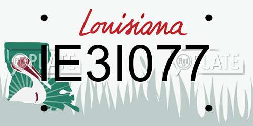 IE3I077 Louisiana License Plate