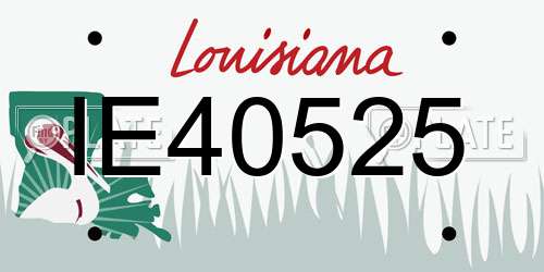 IE40525 Louisiana License Plate