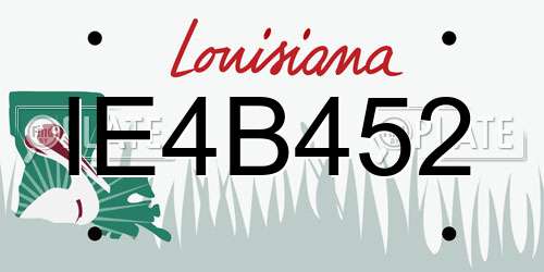IE4B452 Louisiana License Plate