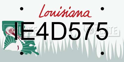 IE4D575 Louisiana License Plate
