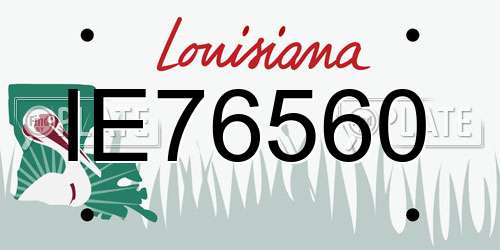 IE76560 Louisiana License Plate