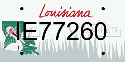 IE77260 Louisiana License Plate