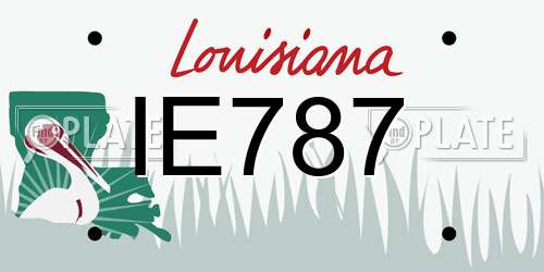 IE787 Louisiana License Plate