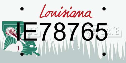 IE78765 Louisiana License Plate
