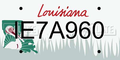 IE7A960 Louisiana License Plate