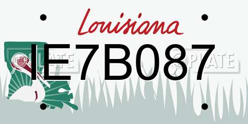 IE7B087 Louisiana License Plate