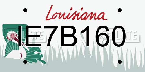 IE7B160 Louisiana License Plate