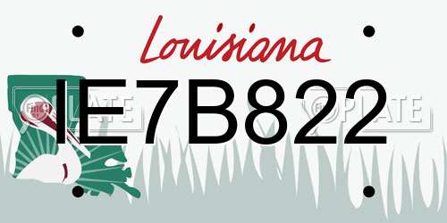 IE7B822 Louisiana License Plate