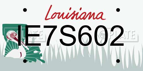 IE7S602 Louisiana License Plate