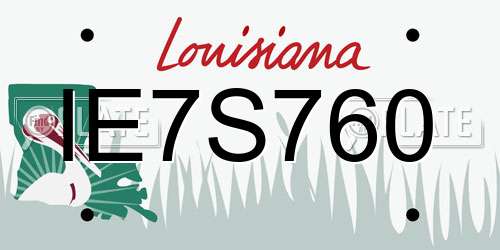 IE7S760 Louisiana License Plate