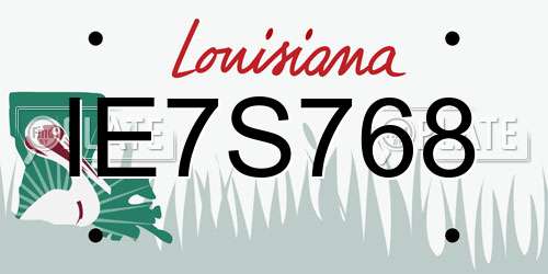 IE7S768 Louisiana License Plate