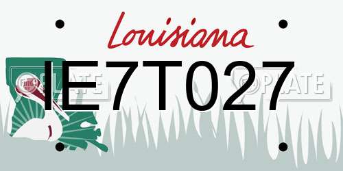 IE7T027 Louisiana License Plate