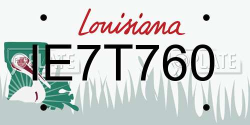 IE7T760 Louisiana License Plate