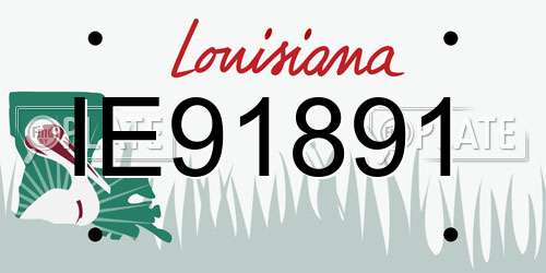 IE91891 Louisiana License Plate