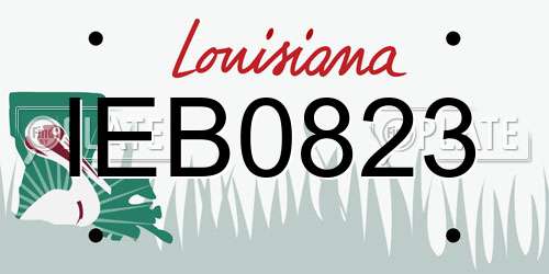 IEB0823 Louisiana License Plate
