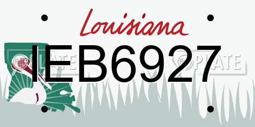 IEB6927 Louisiana License Plate
