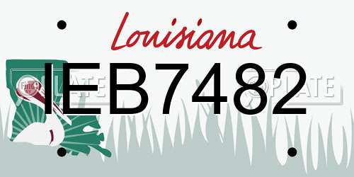 IEB7482 Louisiana License Plate