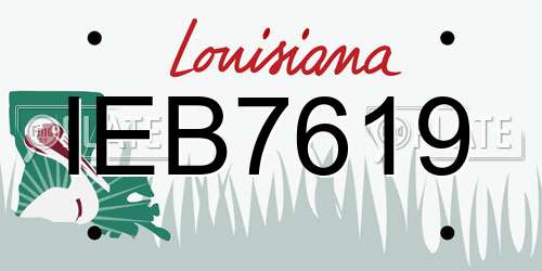 IEB7619 Louisiana License Plate