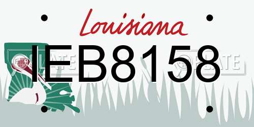 IEB8158 Louisiana License Plate