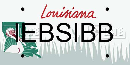 IEBSIBB Louisiana License Plate