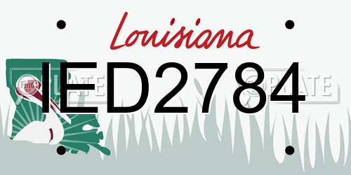 IED2784 Louisiana License Plate