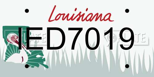 IED7019 Louisiana License Plate