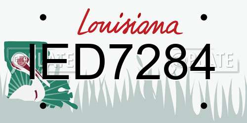 IED7284 Louisiana License Plate