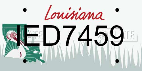 IED7459 Louisiana License Plate