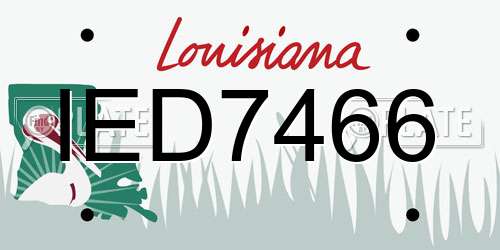 IED7466 Louisiana License Plate