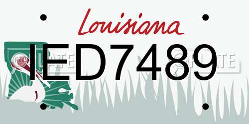 IED7489 Louisiana License Plate