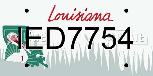 IED7754 Louisiana License Plate