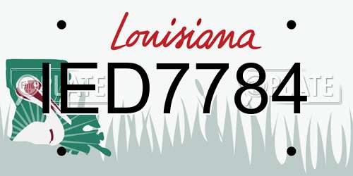 IED7784 Louisiana License Plate