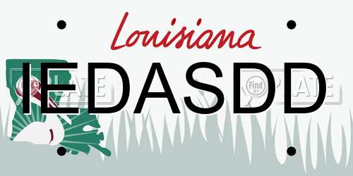 IEDASDD Louisiana License Plate