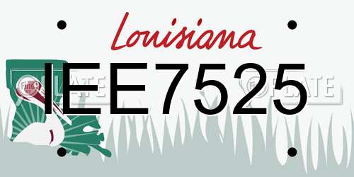 IEE7525 Louisiana License Plate