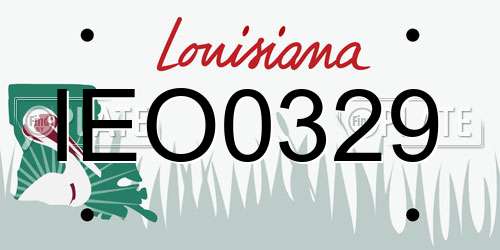IEO0329 Louisiana License Plate