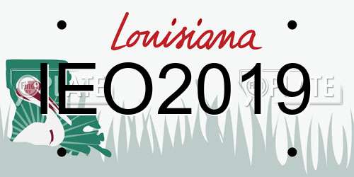 IEO2019 Louisiana License Plate