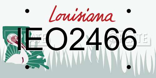 IEO2466 Louisiana License Plate