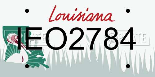 IEO2784 Louisiana License Plate