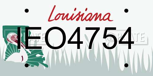 IEO4754 Louisiana License Plate