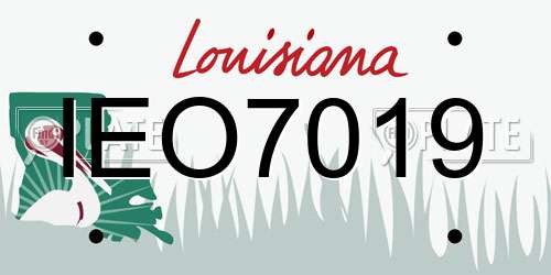 IEO7019 Louisiana License Plate